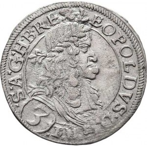 Leopold I., 1657 - 1705, 3 Krejcar 1669, Vídeň-Faber, Nech.1967, M-A.168,