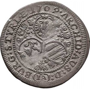 Josef I., 1705 - 1711, 3 Krejcar 1709 IA, Št.Hradec-Aigmann, M-A.208,