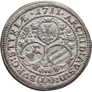Josef I., 1705 - 1711, 3 Krejcar 1711 IA, Št.Hradec-Aigmann, M-A.210,