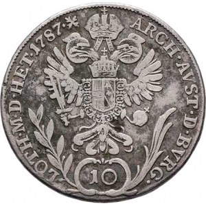 Josef II., (1765 -) 1780 - 1790, 10 Krejcar 1787 A, Vídeň, P.32, M-A.289, 3.643g,
