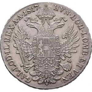 František II., 1792 - 1835, Tolar konvenční 1817 A, Vídeň, 28.006g, nep.hr.,