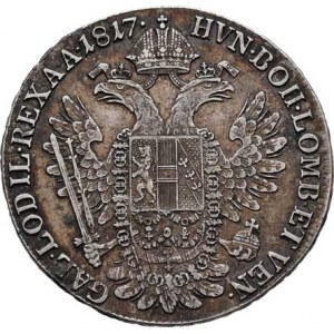 František II., 1792 - 1835, 1/2 Tolar konvenční 1817 A, Vídeň, 13.958g,