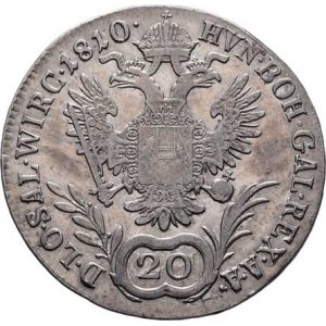 František II., 1792 - 1835, 20 Krejcar 1810 A, Vídeň, 6.655g, nep.hr., vl.rysky,
