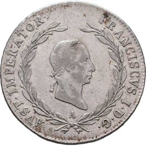 František II., 1792 - 1835, 20 Krejcar 1825 A, Vídeň, 6.655g, nep.hr., dr.rysky,
