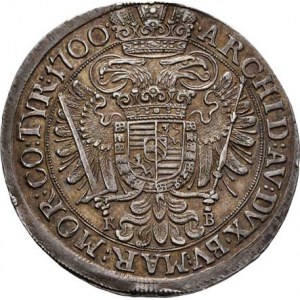 Leopold I., 1657 - 1705, 1/2 Tolar 1700 KB, Kremnica, Nech.1116, Husz.1403,
