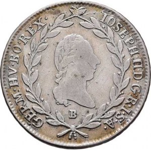 Josef II., (1765 -) 1780 - 1790, 20 Krejcar 1786 B, Kremnica, P.31, Husz.1880, 6.475g,