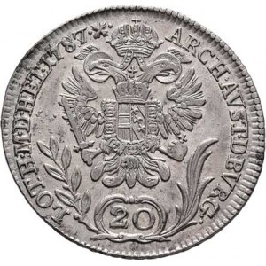 Josef II., (1765 -) 1780 - 1790, 20 Krejcar 1787 B, Kremnica, P.31, Husz.1880, 6.641g,