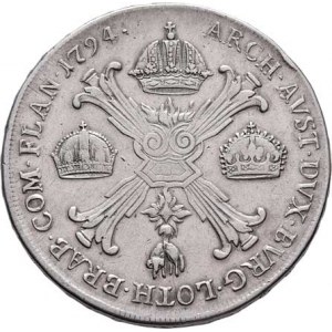 František II., 1792 - 1835, Tolar křížový 1794 B, Kremnica, 29.211g, dr.hr.,