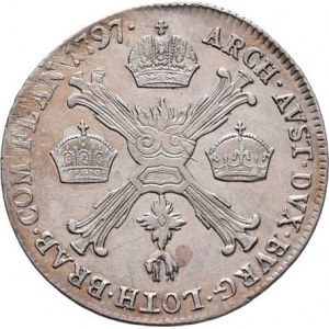 František II., 1792 - 1835, 1/4 Tolar křížový 1797 B, Kremnica, 7.337g, mírně