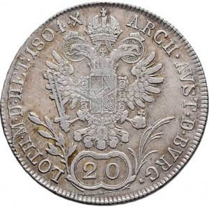 František II., 1792 - 1835, 20 Krejcar 1804 B, Kremnica, 6.660g, nep.just.,
