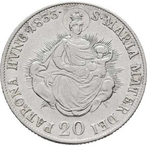 František II., 1792 - 1835, 20 Krejcar 1833 B - s madonou, Kremnica, 6.588g,