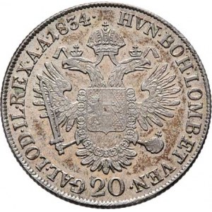 František II., 1792 - 1835, 20 Krejcar 1834 B - se znakem, Kremnica, 6.682g,