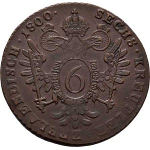 František II., 1792 - 1835, Cu 6 Krejcar 1800 B, Kremnica, 12.663g, nep.nedor.,