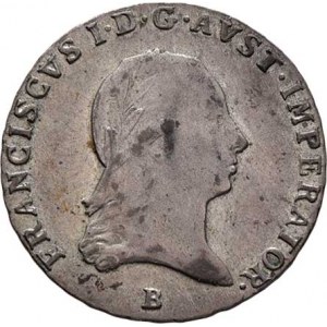 František II., 1792 - 1835, 3 Krejcar 1820 B, Kremnica, 1.770g, pěkná patina
