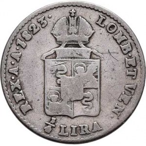 František II., 1792 - 1835, 1/4 Lira 1823 M, Milán, P.28, M-A.318, KM.4, 1.510g,