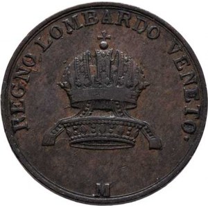 František II., 1792 - 1835, 3 Centesimi 1822 M, Milán, P.53, M-A.318, 5.411g,