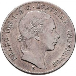 Konvenční měna, údobí let 1848 - 1857, 20 Krejcar 1856 B - hlava zprava, 4.253g, nep.hr.,