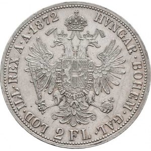 Rakouská a spolková měna, údobí let 1857 - 1892, 2 Zlatník 1872, 24.659g, dr.hr., vl.škr., nep.rysk