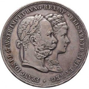 Rakouská a spolková měna, údobí let 1857 - 1892, 2 Zlatník 1879 - Stříbrná svatba, 24.680g, nep.hr.