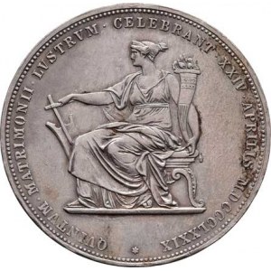 Rakouská a spolková měna, údobí let 1857 - 1892, 2 Zlatník 1879 - Stříbrná svatba, 24.680g, nep.hr.