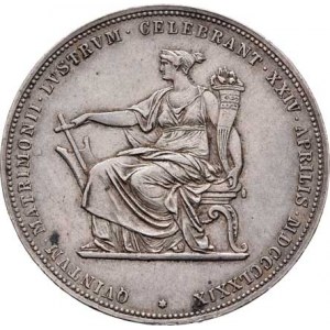 Rakouská a spolková měna, údobí let 1857 - 1892, 2 Zlatník 1879 - Stříbrná svatba, 24.693g, dr.hr.,