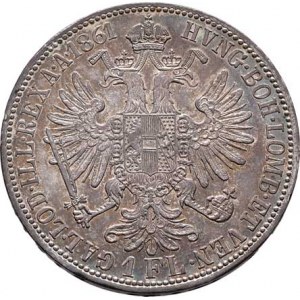 Rakouská a spolková měna, údobí let 1857 - 1892, Zlatník 1861 A - bez tečky za REX, 12.323g,