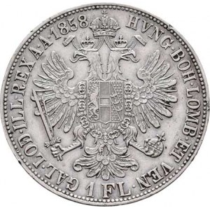 Rakouská a spolková měna, údobí let 1857 - 1892, Zlatník 1858 B - bez tečky za REX, 12.313g, dr.h