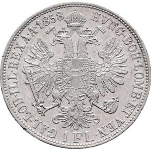 Rakouská a spolková měna, údobí let 1857 - 1892, Zlatník 1858 B - bez tečky za REX, 12.315g,