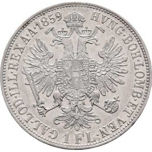 Rakouská a spolková měna, údobí let 1857 - 1892, Zlatník 1859 B - bez tečky za REX, 12.328g,