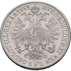 Rakouská a spolková měna, údobí let 1857 - 1892, Zlatník 1859 B - bez tečky za REX, 12.266g,