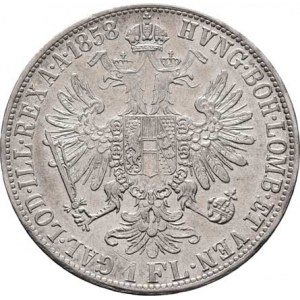 Rakouská a spolková měna, údobí let 1857 - 1892, Zlatník 1858 E - bez tečky za REX, 12.367g,