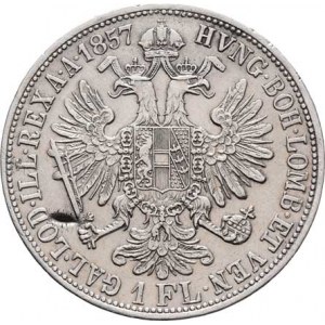 Rakouská a spolková měna, údobí let 1857 - 1892, Zlatník 1857 V, 12.286g, hr., vl.škr., dr.rysky,