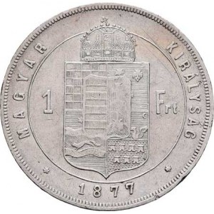 Rakouská a spolková měna, údobí let 1857 - 1892, Zlatník 1877 KB, 12.251g, dr.hr., dr.rysky, skvrna