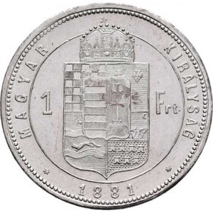Rakouská a spolková měna, údobí let 1857 - 1892, Zlatník 1881 KB - užší štít (cca 11.5 mm), 12.332g