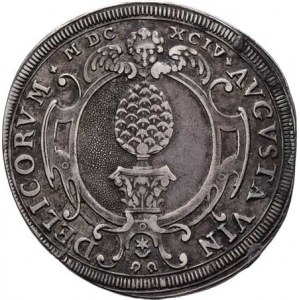 Augsburg, Leopold I., 1657 - 1705, 1/2 Tolar 1694 - znak města v kartuši, zn.dvě