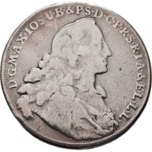 Bavorsko, Maximilian III. Josef, 1745 - 1777, Tolar 1756 - znak se dvěma lvy, Mnichov, KM.501,