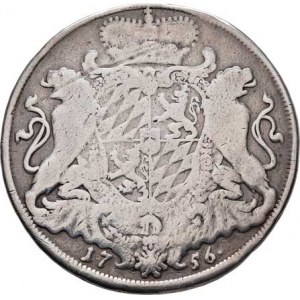 Bavorsko, Maximilian III. Josef, 1745 - 1777, Tolar 1756 - znak se dvěma lvy, Mnichov, KM.501,