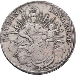 Bavorsko, Maximilian III. Josef, 1745 - 1777, Tolar 1753 - Madona, Mnichov, KM.500.2, Dav.1952,