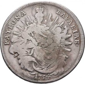 Bavorsko, Maximilian III. Josef, 1745 - 1777, Tolar 1754 - Madona, Mnichov, KM.500.2, Dav.1952,