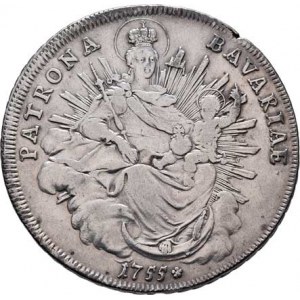 Bavorsko, Maximilian III. Josef, 1745 - 1777, Tolar 1755 - Madona, Mnichov, KM.500.2, Dav.1952,