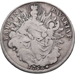 Bavorsko, Maximilian III. Josef, 1745 - 1777, Tolar 1756 - Madona, Mnichov, KM.500.2, Dav.1952,