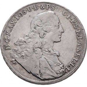 Bavorsko, Maximilian III. Josef, 1745 - 1777, Tolar 1758 - Madona, Mnichov, KM.500.2, Dav.1952,