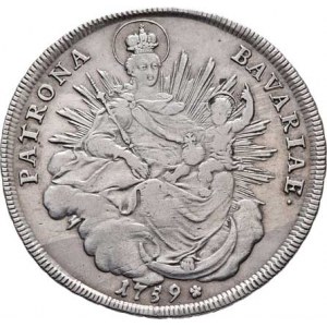Bavorsko, Maximilian III. Josef, 1745 - 1777, Tolar 1759 - Madona, Mnichov, KM.500.2, Dav.1952,