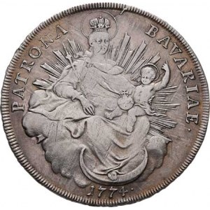 Bavorsko, Maximilian III. Josef, 1745 - 1777, Tolar 1774 - Madona, Mnichov, KM.519.1, Dav.1953,