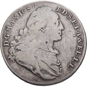 Bavorsko, Maximilian III. Josef, 1745 - 1777, Tolar 1775 - Madona, Mnichov, KM.519.1, Dav.1953,