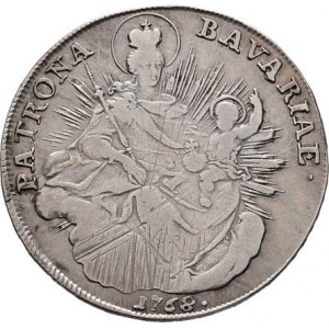 Bavorsko, Maximilian III. Josef, 1745 - 1777, Tolar 1768 A - Madona, Amberg, KM.519.2, Dav.1954,
