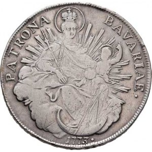 Bavorsko, Maximilian III. Josef, 1745 - 1777, Tolar 1773 A - Madona, Amberg, KM.519.2, Dav.1954,
