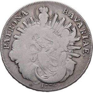 Bavorsko, Maximilian III. Josef, 1745 - 1777, Tolar 1774 A - Madona, Amberg, KM.519.2, Dav.1954,