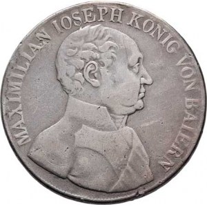 Bavorsko, Maximilian I. Josef, 1806 - 1825, Tolar znakový 1822, Mnichov, KM.355 (pouze 51.000