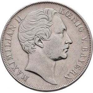 Bavorsko, Maximilian II., 1848 - 1864, 2 Gulden 1855 - Marianský sloup, KM.465, 20.968g,